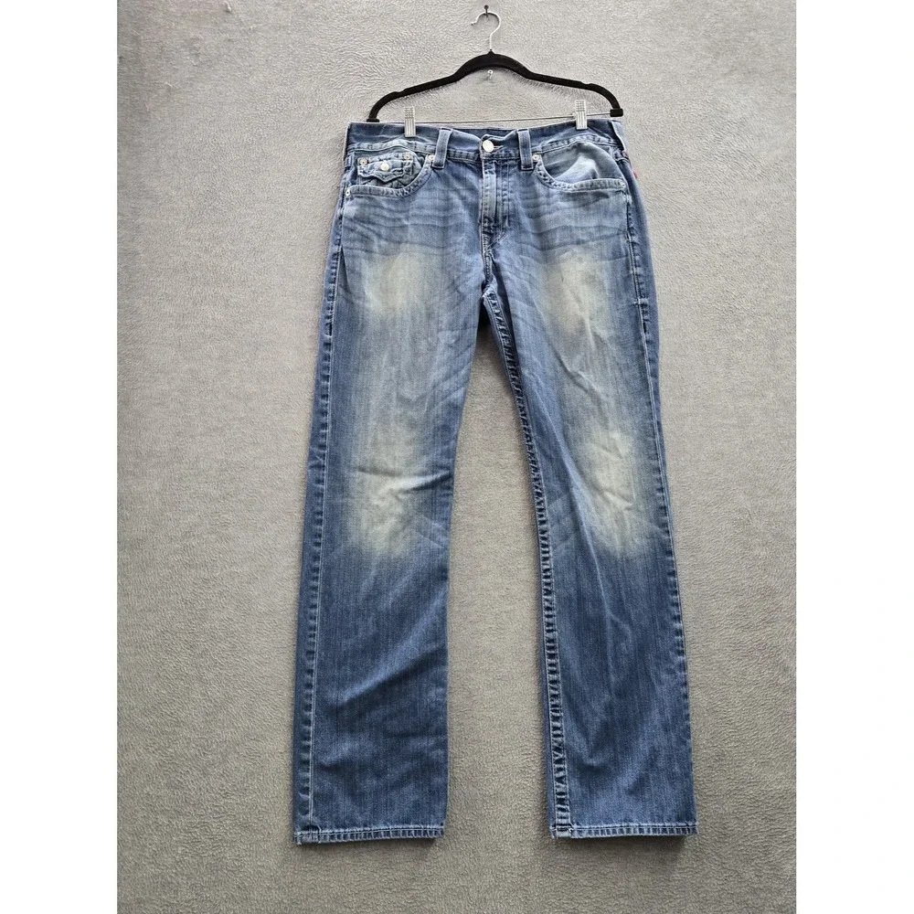 True‎ Religion Men Jeans 36 Blue Denim Ricky Relaxed Straight 32